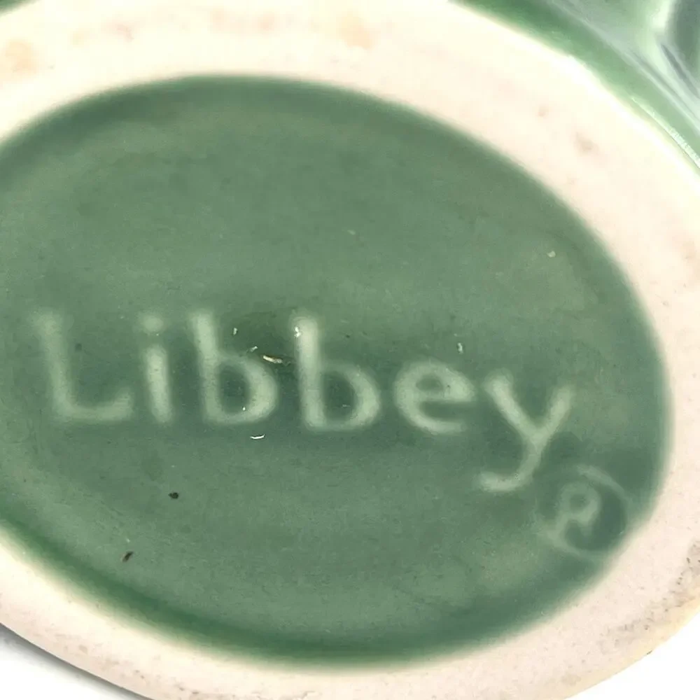 Set of two Libby green bamboo ceramic vases / glasses